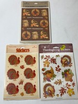 Vintage 1985 86 Hallmark Am Greetings Turkey Thanksgiving Pumpkin Sticke... - $14.85