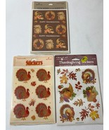 Vintage 1985 86 Hallmark Am Greetings Turkey Thanksgiving Pumpkin Sticke... - $20.30 CAD