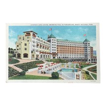 Chateau Lake Louise Pool Banff National Park C1930 Color Linen Post Card - £3.81 GBP