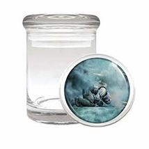 Warrior Soldier Em1 Medical Glass Stash Jar 3&#39;&#39; X 2&#39;&#39; Herb And Spice Storage Air - £6.25 GBP