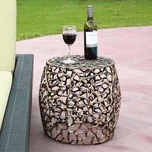 SPI Home Bronze Finish Cast Aluminum Branch and Lattice Pattern Garden Stool - £209.56 GBP