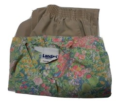 Landau Scrub Set Ladies M Medium Multicolor Floral Two Pocket Long-sleeved - £8.41 GBP