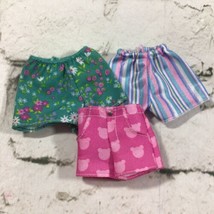 Barbie Fashionista Doll Clothes Lot Shorts Summer Bottoms Pink Green Striped - £7.43 GBP