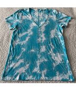 RAG &amp; BONE Basic Jersey T-Shirt Turquoise V Neck 100% Organic Pima Cotto... - $29.98