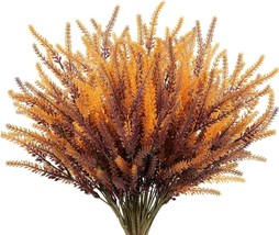 14 Pcs Artificial Fall Flowers Outdoors Fake Fall Lavender Flowers UV Resistant - £7.52 GBP