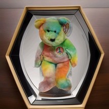 Vintage 1999 Ty Beanie Orginal Buddy New PEACE Tie Dye Plush Bear 13&quot; - $314.97 MXN