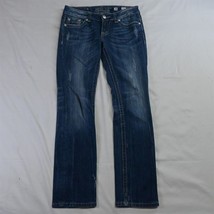 Miss Me 28 x 31 Straight Flap Pocket Dark Wash Flex Denim Jeans - £27.09 GBP