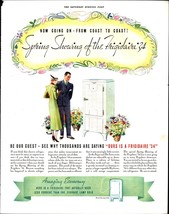 Vintage 1934 FRIGIDAIRE Refrigerator Kitchen Appliance Art Decor Print Ad 30's - $24.11