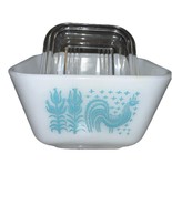 Vintage Pyrex Amish Turquoise Butterprint Refrigerator Original Dish &amp; L... - $61.37 CAD
