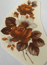 4 Roses &amp; Daisies Waterslide Ceramic Decals 5.75&quot; - Vintage - $4.50
