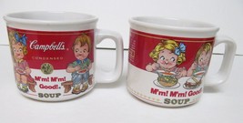 Campbells Soup Kids Ceramic Mugs Cups Westwood 1997 Set of 2 Different 14 Oz - £27.06 GBP