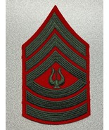 CIRCA 1959-1992, USMC, MASTER SERGEANT, MUSICIAN, CHEVRON, GREEN ON RED ... - $13.54 CAD