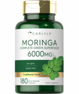 Moringa Oleifera Capsules 6000 mg | 180 Count | Green Superfood | by Car... - $47.54 CAD
