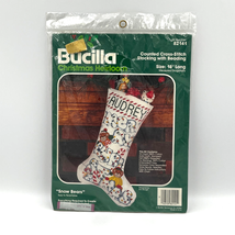 Bucilla Christmas Heirlooms Snow Bears Counted Cross Stitch Stocking #82141 - $33.85