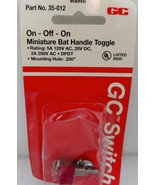 GC PART # 35-012 MINIATURE BAT HANDLE TOGGLE SWITCH, ON-OFF-ON, .250&quot; MO... - $8.87