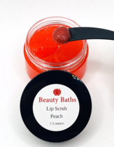 Peach Lip Scrub Handmade Exfoliating Sugar Scrub Gift For Her Natural Lips - $8.04