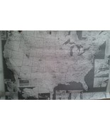 USA Cleartype Map County B/W 2&#39;x3&#39;laminated - £75.08 GBP