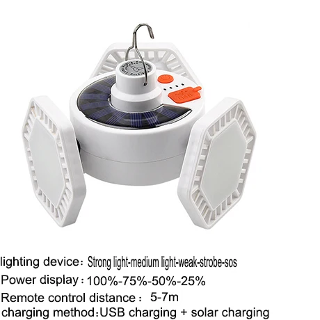 126/169 Solar LED Camping Lights USB Charging Lights Outdoor Tent Lights Portabl - £166.71 GBP