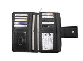 Premium Leather Checkbook Cover Universal with Black Classic Slim Perfec... - $14.56