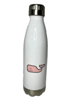 Vineyard Vines Tailgate Water Bottle White Pink Whale Screw Top Lid 17.5oz - $222.43 MXN