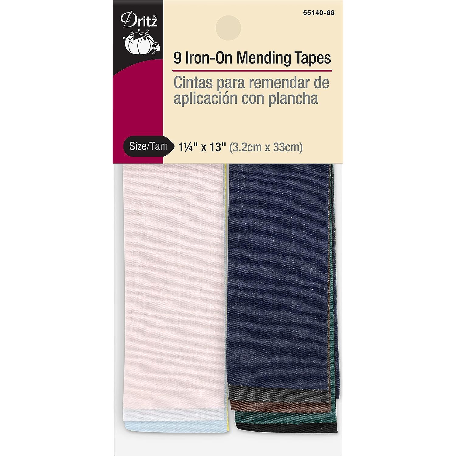 Dritz Iron, 1-1/4" x 13", 9 Count, Assorted Mending Tape, 4 x 13-Inch, Colors Ma - £20.39 GBP