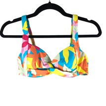 Lands End Chlorine Resist Twist Front Underwire Bikini Swimsuit Top Colorful 6 - £15.34 GBP
