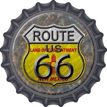 New Mexico Route 66 Novelty Metal Bottle Cap 12 Inch sign - £21.51 GBP