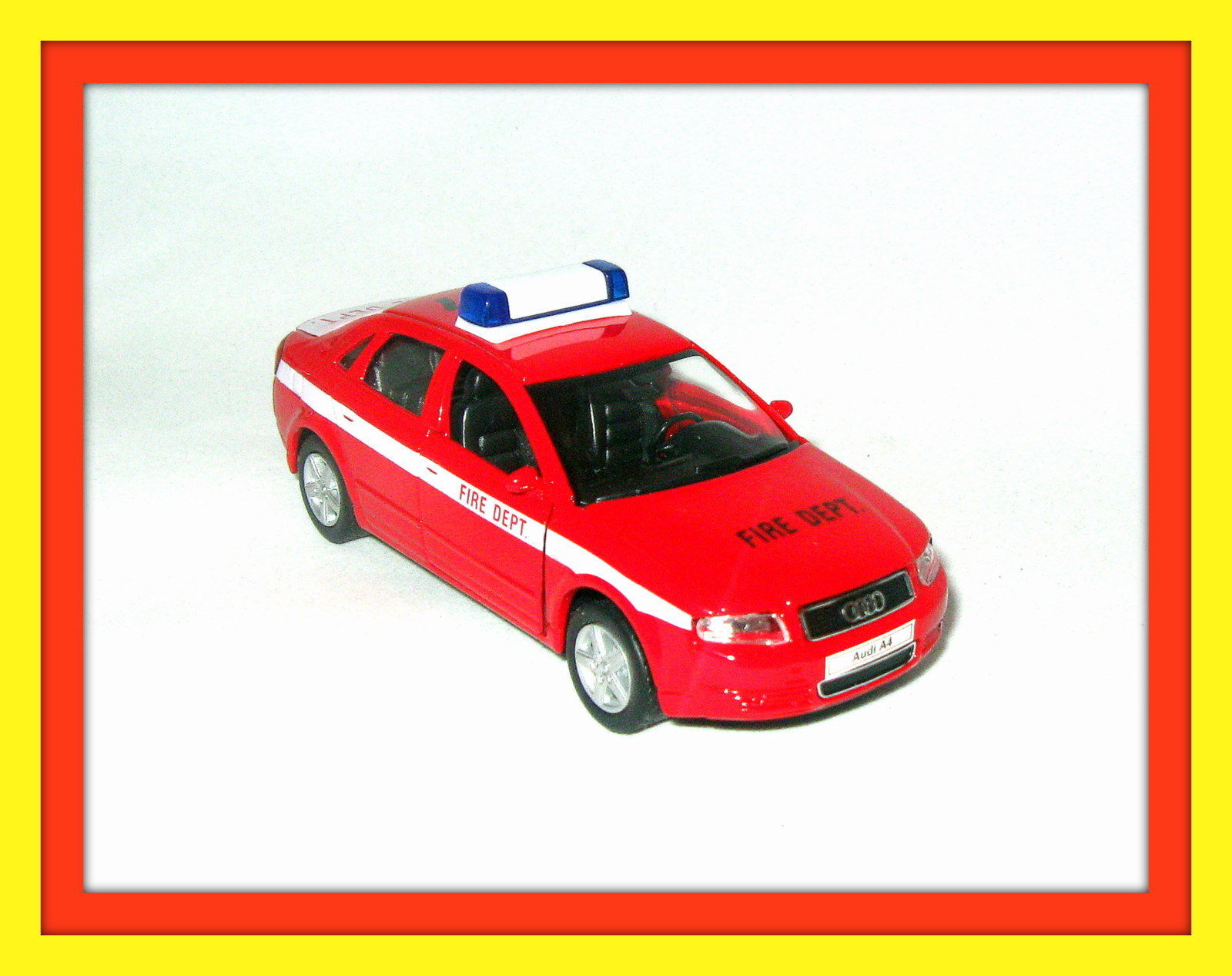 AUDI A4 FIRE DEPT.CAR,WELLY 1/38 DIECAST CAR COLLECTOR&#39;S MODEL,AUDI COLL... - $25.29