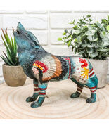 Indian Chief Native Tribal Howling Wolf Totem Spirit Figurine Collection... - $36.22 CAD