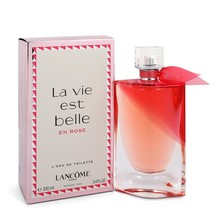 La Vie Est Belle En Rose by Lancome L&#39;eau De Toilette Spray 3.4 oz - £95.25 GBP