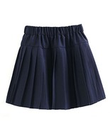 Genetic Women`s Plaid Double Layers Elasticated Pleated Skirt(M,Navy blue) - £20.32 GBP