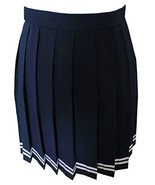 High Waist Flat flared versatile short Pleated Skirts costumes (XL,Navy ... - £18.76 GBP
