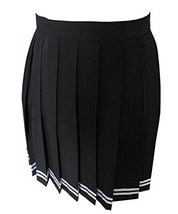 Women`s England mini kilt tartan School flared Pleated Skirts (XL,Black ) - $21.77