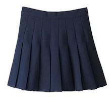 Women High Waist Solid Pleated Mini Slim Single Tennis Skirts ( 2xl, Dar... - £18.91 GBP
