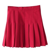 Women High Waist Solid Pleated Mini Slim Single Tennis Skirts (XL, Wine ... - £20.39 GBP