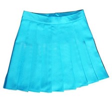 Women High Waist Solid Pleated Plus size Tennis Skirts ( 4XL, Light blue) - $24.74