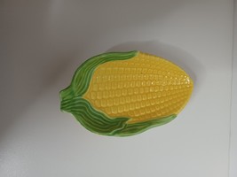 Vintage Corn Shaped Yellow &amp; Green Vegetable Serving Bowl - £11.01 GBP