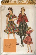 Simplicity Sewing Pattern 9699 PARTIAL CUT Square Dance Gypsy Dress Shaw... - £14.13 GBP