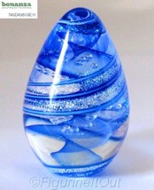 Dichroic Crystal Art Glass Egg Paperweight Blue Glass Eye Studio 279S - £28.31 GBP