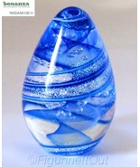 Dichroic Crystal Art Glass Egg Paperweight Blue Glass Eye Studio 279S - £28.77 GBP