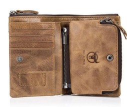 Leather Men Card Holder Wallet Bifold Classic Money Purse Bag With Coin ... - £30.01 GBP