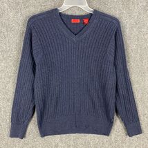 Izod Sweater Men&#39;s Medium Pullover Navy Blue Knitted 100% Cotton M - $329.00 MXN