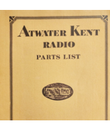 1928 Atwater Kent Radio Parts List Book Manual Illustrated Antique DWS12C - $729.04 MXN