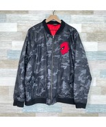 Marvel Deadpool Camouflage Bomber Puffer Jacket Gray Red Full Zip Mens X... - $49.48