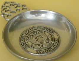 Vintage Us House Of Representative Pewter Wilton Bowl Dish W/HANDLE - £9.40 GBP
