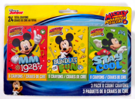 Disney Junior Mickey Mouse Roadster Racers 3 Pack 8 Count Crayons  NEW - £3.68 GBP