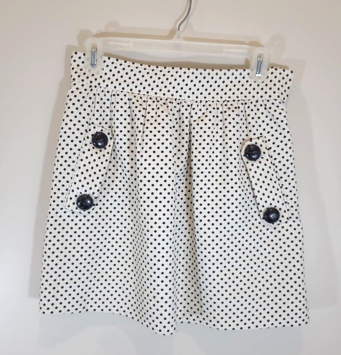 Tibi Size 4 Womens Polka Dots Full A Line Skirt  Mini Black White - $18.00