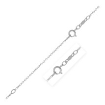 Extendable Cable Chain Necklace in 14k White Gold (1.2mm) 18&quot; Inches Length - £126.95 GBP