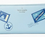 Kate Spade Large Continental Wallet Blue Leather ZipAround WLR00462 $239... - $93.05
