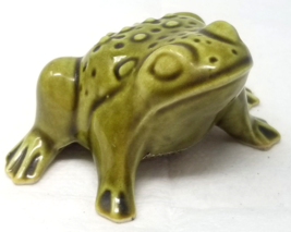 Inarco Toad Figurine Green Textured Ceramic Pottery Small Vintage - $18.95